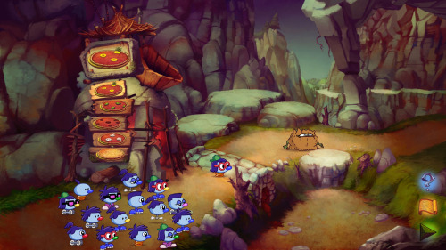 A screenshot of the "Pizza Trolls" level of the game.